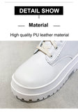 Anokhinaliza Chunky Platform Punk Boots Women Thick Bottom Knee High Boots Woman Autumn Winter Fashion PU Leather Motorcycle Botas Mujer