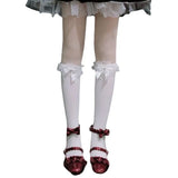 Anokhinaliza Lolita Lace JK Stockings Bow Knot Lolita Socks Female Long Socks Lolita Soft Sister Jk Uniform Knee Socks Student Cute JK Socks