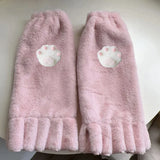 Anokhinaliza Kawaii Pink Love Heart Fur Leg Warmers Winter Y2K Sweet Leg Covers Rabbit Bow Plush Fur Warm Harajuku Boot Cuffs JK Lolita Sock