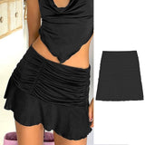 Anokhinaliza Y2k Mini Bodycon Short Skirt 90s Summer Punk Fashion E-girl Aesthetics Sexy High-waist Ladies Trendy A-line Mini Skirts Clubwear