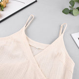 Anokhinaliza Irregular Woman Dress Sexy Spaghetti Strap V Neck Lace Up Night Dress Women Summer Casual Nightwear Female Cotton