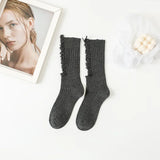 Anokhinaliza Gothic Ripped Mid Tube Socks Hand Cut Pile Pile Socks Knitted Socks Y2k Hot GirlWomen Punk Harajuku Clothing Accessories