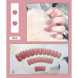 Anokhinaliza 24Pcs Naked Pink French White Side False Nails Short Simple Nail Beauty Press on Fake Nails Full Cover Artificial Nails Tips