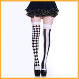 Anokhinaliza Cross Stockings Cosplay Black Women Punk Harajuku Dark Gothic Y2K Festival Party Hosiery Long Socks Knee Lolita Girls High Socks