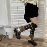 Anokhinaliza Y2K Brown Star Leg Warmers Stockings Knitted Socks Gothic Cover Stockings Japanese JK Leg Warmers Gothic Hot Girl Accessories