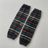 Anokhinaliza Vintage Striped Wool Leg Socks Harajuku Hot Girl Beggar Leg Warmers Y2k Punk Knitted Leg Cover Japanese Accessories