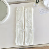 Anokhinaliza New Japanese Bow JK Knitted Leg Socks Wool Pile Socks Leg Warmer Y2k Punk Harajuku Leg Cover Pile Socks Korean Leg Socks