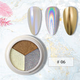 Mirror Nail Powder Pigment Pearl White Rubbing on Nail Art Glitter Dust Chrome Aurora Blue Manicure Holographic Decorations