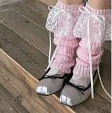 Anokhinaliza Cute Japanese Candy Color Leg Socks Korean Accessories Y2K Handmade Button Leg Warmers Cover Knitted Warm Pile Socks  Kawaii