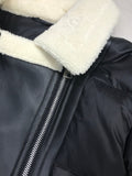 Anokhinaliza New Winter Motorcycle Jacket Women High Street Faux Lamb Leather Patchwork White Duck Down Coat Lady Thick Warm PU Outwear