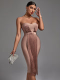 Anokhinaliza Dress New Women Strapless Bandage Dress Bodycon High Quality Elegant Sexy Evening Club Party Dress Summer