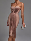 Anokhinaliza Dress New Women Strapless Bandage Dress Bodycon High Quality Elegant Sexy Evening Club Party Dress Summer