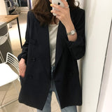 Anokhinaliza   New Autumn Blazer Women Jackets Solid Oversized Office Ladies Blazers Long Sleeve Temperament Vintage Coats Women