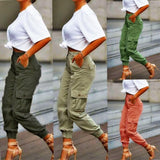 Anokhinaliza Cargo Pants Women High Waist Spring Autumn Pocket Slim Sweatpants Fashion Streetwear Long Overalls Pant Elastics Trousers