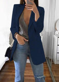 Anokhinaliza Europe and America fashion lapel slim cardigan temperament suit jacket women