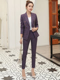Anokhinaliza High quality professional women's suits large size S-4XL autumn and winter new slim full-sleeve blazer Slim trouser suit