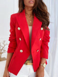 Anokhinaliza Plus Size Blazer Women Coat Short White Blazer Female Autumn Office Black Ladies Blazer Long Sleeve Red Woman Elegant Coats