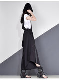 Anokhinaliza alt black girl going out classic style women edgy style church outfit brunch outfit cute spring outfitsHigh Waist Patchwork Hit Color Pants Women Clothes  Summer Autumn Fashion Elastic Waist Casual Wide Leg Pants XJ4619