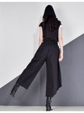 Anokhinaliza alt black girl going out classic style women edgy style church outfit brunch outfit cute spring outfitsHigh Waist Patchwork Hit Color Pants Women Clothes  Summer Autumn Fashion Elastic Waist Casual Wide Leg Pants XJ4619