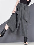 Anokhinaliza alt black girl going out classic style women edgy style church outfit brunch outfit cute spring outfitsHigh Waist Patchwork Hit Color Pants Women Clothes  Summer Autumn Fashion Elastic Waist Casual Wide Leg Pants XJ4619